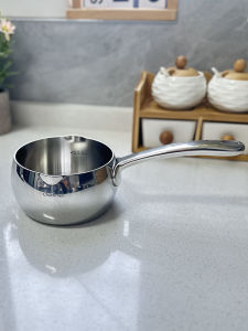 18/10 Stainless Steel Milk Pan ChockMen 12cm Hollow Handle Baking Oil Spill Hot Milk Small Pot Nordic Style Kitchen Cooking Utensil