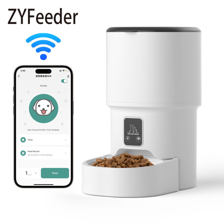 4l Wifi Button Automatic Cat Feeder Intelligent Cat And Dog Pet Feeder