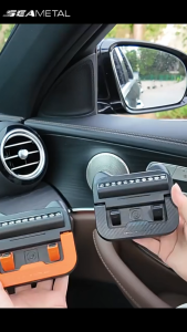 SEAMETAL 2 In 1 Car Dashboard Phone Holder 360° Rotation Navigation Bracket Anti Shake Cellphone Mount with Parking Number Plate