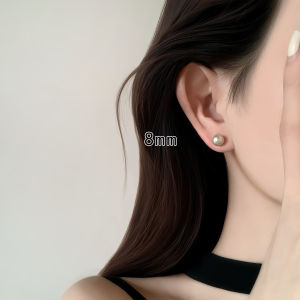 kuina | 999 Sterling Silver Sea Pearl Light Luxury Ear Studs
