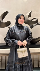 bintang Exlusive gamis set hijab motif terbaru simple elegant kekinian adm37 edisi Zahra set dress viral