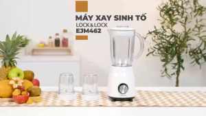 Máy xay sinh tố đa năng LocknLock dung tích 1.2L kèm 3 cối xay lưỡi dao thép không rỉ EJM462- Chính Hãng