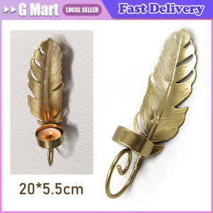 Metal Leaf Holder Candlestick Nordic Wall Decoration Metal Leaf Rack In Golden Color for Home & Party Gift Leaf Wall-mounted Candlestick Romantic Candle Holder Luxury Metal Aromatherapy Sconce Bedroom Iron Art Wall Hanging Decoration