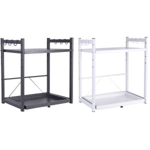 【HOSPORT】 Drawer Oven Storage Rack Space Saving Microwave Oven Storage Rack Multi-Purpose Household Countertop Organizer for Home Kitchen