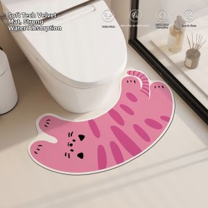 xy | U-Shaped Cartoon Bathroom Mat Non-slip Water Absorbent Dirt Resistant