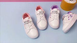 Korean Sneakers For Girls: Cute Cartoon White Shoes For Kids Children Rubber Casual Shoes Size 27-36