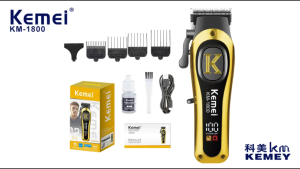 Kemei KM-1800 Hair Clipper For Men Trimmer Rechargeable Shaver Razor Barber Designed Metal Low Noise Cordless Portable Safety