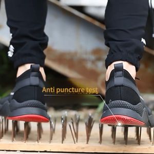 Safety Shoes for men Steel toe cap Breathable Anti-smash Anti-puncture Shoes Women