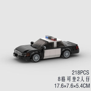 Ford Crown Police Car Model MOC Building Blocks Car Small Particle Educational Assembly Childrens Toy 8 Grid Seat Minifigures