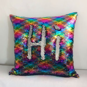 Two-color sequin throw pillow cover bead-like home soft decoration cushion cover popular trend item from Europe and America