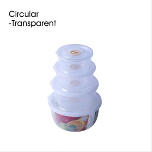 Food Storage Box Set 4 in 1 Toples Bulat / Tempat Penyimpanan Makanan Bulat Di Kulkas / W221 Round Shape