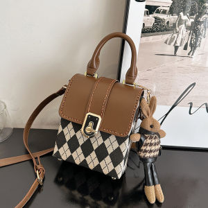 Handcrafted Bucket Bag DIY Material Kit Single Shoulder Crossbody Fashionable High-End Womens Bag Lock Buckle Closure Pure Color