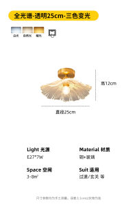Balcony Light Light Luxury Internet Celebrity Aisle Light Corridor Light Retro Lotus Leaf Ceiling Lamp Japanese Entrance Lamp Lobby Lamp