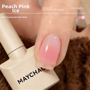 Maychao | Nail Polish Gel Icy Transparent Peach Pink Jelly Stain