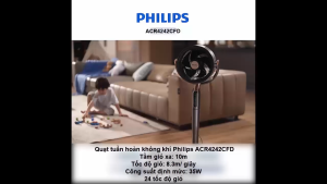 Quạt tuần hoàn không khí Philips ACR4242CFD động cơ biến tần cao cấp 5 cánh lớn công suất mạnh mẽ bảo hành 2 năm.