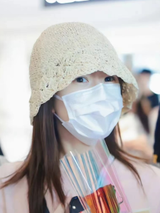 Zhao Lusi Straw Hat Female Summer Straw Cut Out Fisherman Hat Thin Breathable Sun Hat Sun-Proof Bucket Sun Hat