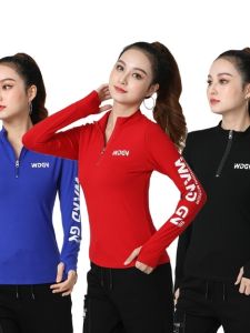 Áo Tập Thể Dục Chạy Bộ Dài Tay Cổ Đứng Mới Cho Nữ Áo Tập Thể Dục Sân Rộng Thời Trang Thường Ngày Bằng Vải Cotton Polyester Màu Trơn
