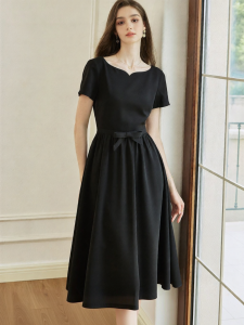 Roey s house | Elegant Bow Detail Heart-shaped Neckline Dress