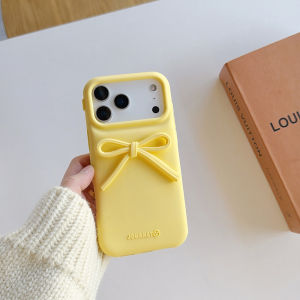 For iPhone 17 16 Plus 15 14 13 12 Pro Max 11 Cute 3D Bowknot Soft Silicone Phone Case Lovely Shockproof Back Cover Capas