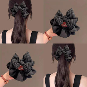 Plaid Bow Ruffle Hair Tie Accessories