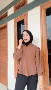 Diva Crop Top - Atasan Wanita Casual / Bahan Crinkle Airflow / Kemeja Blouse Wanita