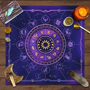 VIKAMA Tarot Card Khăn Trải Bàn Mặt Trời Mặt Trăng Bàn Thờ Vải Phong Cách Hiện Đại Bói Toán Thiền Thảm Tâm Linh Oracle Card Thảm Cho Tiệc