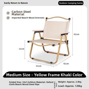 LINSI | Outdoor Folding Chair Portable Camping Picnic Fishing Lightweight Aluminum