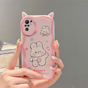 Anti-Fall Protection Silicone Case for Xiaomi POCO M5S Overseas Version Phone Cover Cute Cartoon Ears Design Womens Style