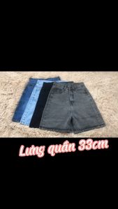 Quần Jean Nữ Ngố Lửng Ống Rộng Chất Bò Lưng Cao Co Giãn SML