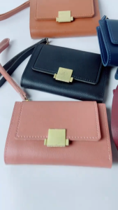 Small wallet women short ins advanced buckle Korean version simple student three fold card holder coin purse wallet women