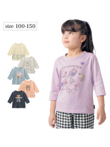 Spring Autumn Girls Cotton Knitted Short Sleeve T-shirt Cute Print Pure Cotton Knit Top for Babies Kids Comfortable Soft Tee