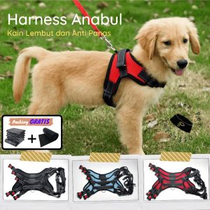 Dog Harness Harnes Anjing Besar Rompi Tuntun Herness Kecil Anti Panas Bahan Jaring