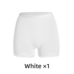 JIFANPAUL | Anti-Slip Tights White Summer Thin Bottoms Tights Abdominal Control Non-Rolling Edge Lace Edging Shorts