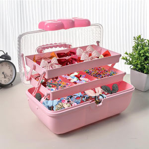 Cute Bowknot Multi-Layer Hairpin Storage Box Girls Jewellery Box ChildrenS Hair Accessories Storage Box Toy Storage Box