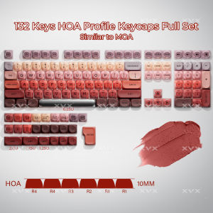 XVX Berry Kiss Key Caps Frosted Texture Gradient Foundation&Red Lipstick Theme Keycaps 75% Dye Sub Pbt+Pc HOA Profile 132 Keys