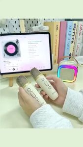 SG【READY STOCK】Bluetooth K12 Mini Karaoke Wireless Audio Speaker with 1-2 Wireless Microphones Mini Speaker Set Karaoke Home Family Singing Childrens Gifts
