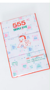 ผ้าอ้อมเด็กทารก ราคาคุมๆ ผ้าอ้อมสาลู Triple Five (555) Cotton 100% แบ่งขาย 134 ผืน
