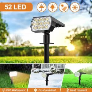 LED Solar Spot Lights Outdoor Garden 52 LED Solar Lights Waterproof 3 Modes Landscape Lighting Wall Lamp Garden Yard Tree Lawn