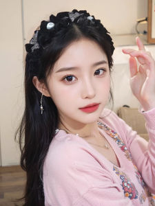 New Arrival Rhinestone Butterfly High Skull Top Velvet Headband Female Fall and Winter Face Wash Hair Band Wide Brim Hair Pressing Headdress Hairpin Fashion