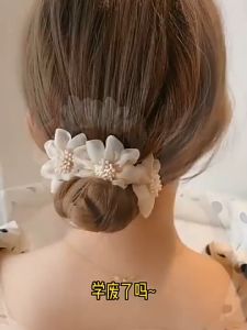 Ikat Rambut Perempuan Model Hairdini & Cepol Ikat Rambut Ala Korea Bahan Import Motif Bunga Curly