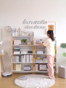 ชั้นวางหนังสือ IKEA ชั้นวางของ ชั้นวางแสดงผล 6/5ชั้น เหมาะสำหรับทุกมุมของบ้าน รับน้ำหนัก 500 กก สไตล์เรียบง่าย bookshelf