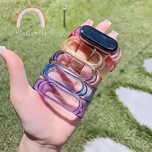 Discoloration Strap For Xiaomi Mi Band 10 9 8 7 6 5 4 3 Silicone Transparent Color Chang For XiaomiMi band