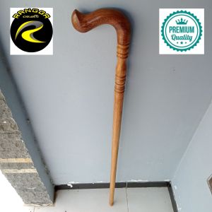 tongkat jalan kayu kelor emas motif payung profil bubut C11