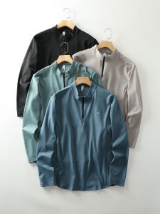 Function Comprehensive Training Suit Moisture Wicking Quick Dry 3D Tailoring Half Zipper Long Sleeve Stand Collar Sports T Shirt