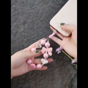 Mobile Phone Lanyard Hanging Neck Hanging Pendant Handmade Anti-lost Rope Removable Strap Crystal Beads