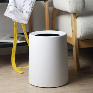 ถังขยะแบบท่อรูปทรงกลมขนาดใหญ่ 12L สำหรับใช้ในบ้าน ถังขยะแบบท่อสำหรับห้องนอนและห้องนั่งเล่นแบบท่อหนา สไตล์ยุโรปเหนือ ถังขยะแบบท่อที่ทนทาน