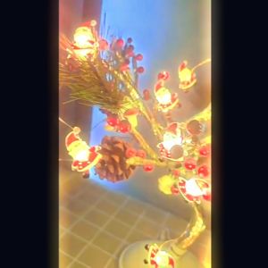 HOMEMORY Christmas Lights Battery Santa Claus Snowflake Tree LED Light String for Home Christmas Decoration