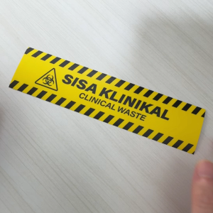 Clinical Waste. Sisa Klinikal. Sticker Sign Signage Hazard Safety. Toxic Biohazard Bio. Clinic Medical Bin Label.
