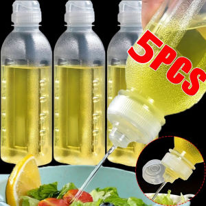 5pcs Kitchen Oil Bottle / Plastic Seasoning Squeeze Bottle / Bottle Dispenser for Salad BBQ Sauce Condiment Containers / Ketchup Mustard Vinegar Olive Oil Bottle