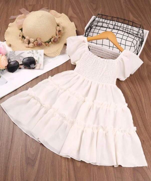 Plain white 2025 dress kids